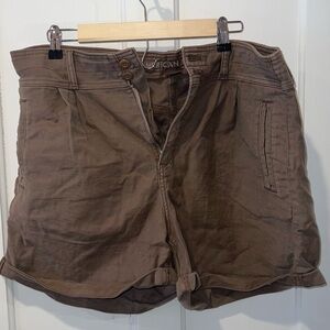 LIGHT BROWN AMERICAN EAGLE BAGGY SHORTS - Stretchy size 16 shorts, double button